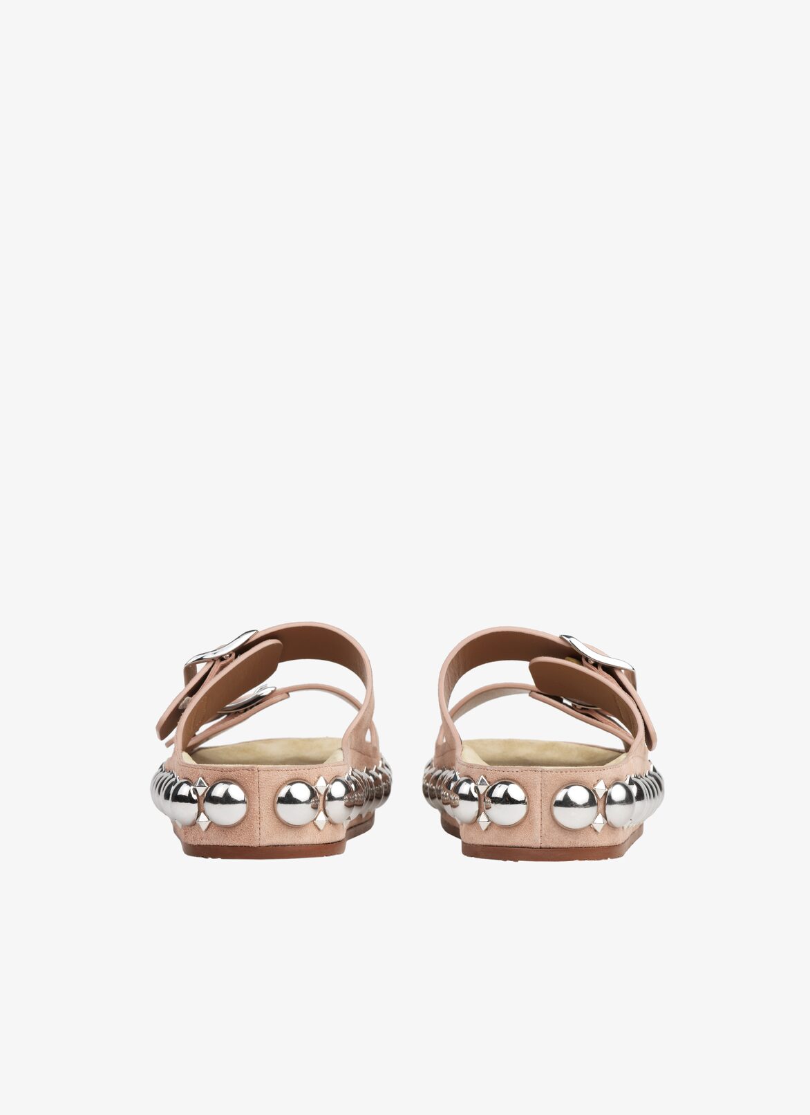 VELVET LEATHER MULTI-STRAP BOMBE MULES ALAÏA BLUSH VELVET LEATHER MULTI-STRAP BOMBE MULES